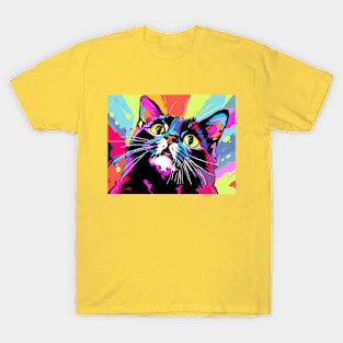 Black cat in pop art style T-Shirt